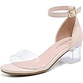 LAURMOSA Girls High Heels Sandal for Girls Open Toe Ankle Buckle Strap Dress Shoes for Little Big Kids in Wedding Party Block Chunky Pump Sandals