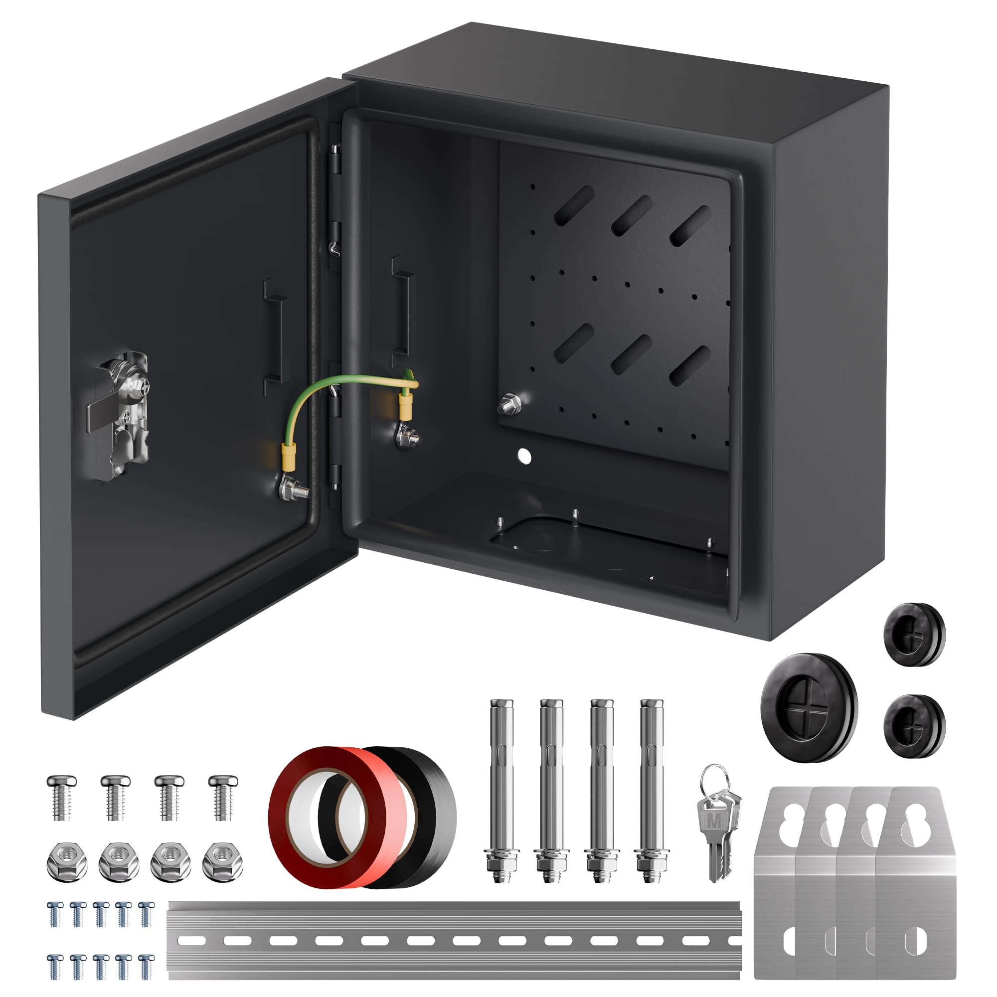 joinfworld outdoor electrical box 9.8" x 9.8" x 5.9" weatherproof electrical junction enclosure with
