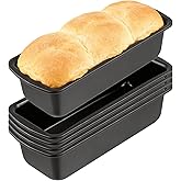 ZEONHAK Loaf Pan, 9x4 Inch Set of 5 Rectangular Baking Bread Loaf Pan with Easy Clean Non-Stick for Lasagna, Meatloaf Breads, Cake, Sandwich