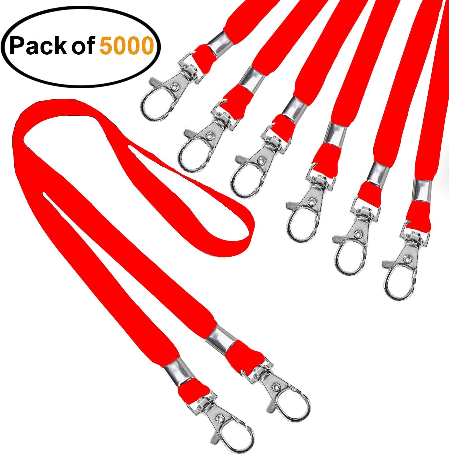 Plain Red Lanyards Double Ended Satin Straps With Dog Hook For Id