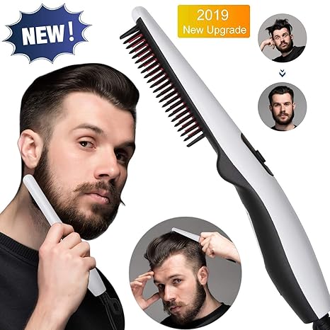 Vihax Beard And Hair Straightening Brush Electric Comb For Men