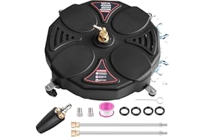 13" Pressure Washer Surface Cleaner with Turbo,Selkie Power Washer Driveway Attachment with 2 Power Washer Extension Wands &4 Wheels & 360 Rotating Turbo Nozzle,2500 PSI