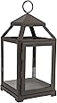 Hosley 12" High Clear Glass & Iron, Classic Style Lantern. Ideal Gift for Festivities, Parties, Weddings, Aromatherapy and LED Spa Settings. O3