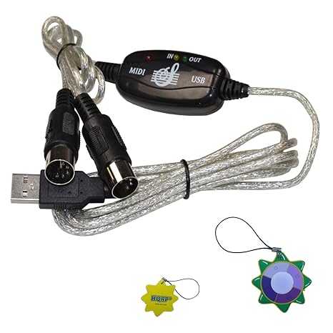 HQRP  USB MIDI IN/OUT Schnittstellenumsetzer-Kabel PC zu Musik Tastatur Adapterkabel für Alesis Q61 61-Key USB/MIDI + HQRP So