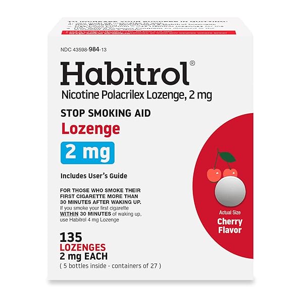 HABITROL NICOTINE LOZENGES 2 MG CHERRY FLAVOR – 135 COUNT – STOP SMOKING AID – REDUCE CRAVINGS AND WITHDRAWAL SYMPTOMS