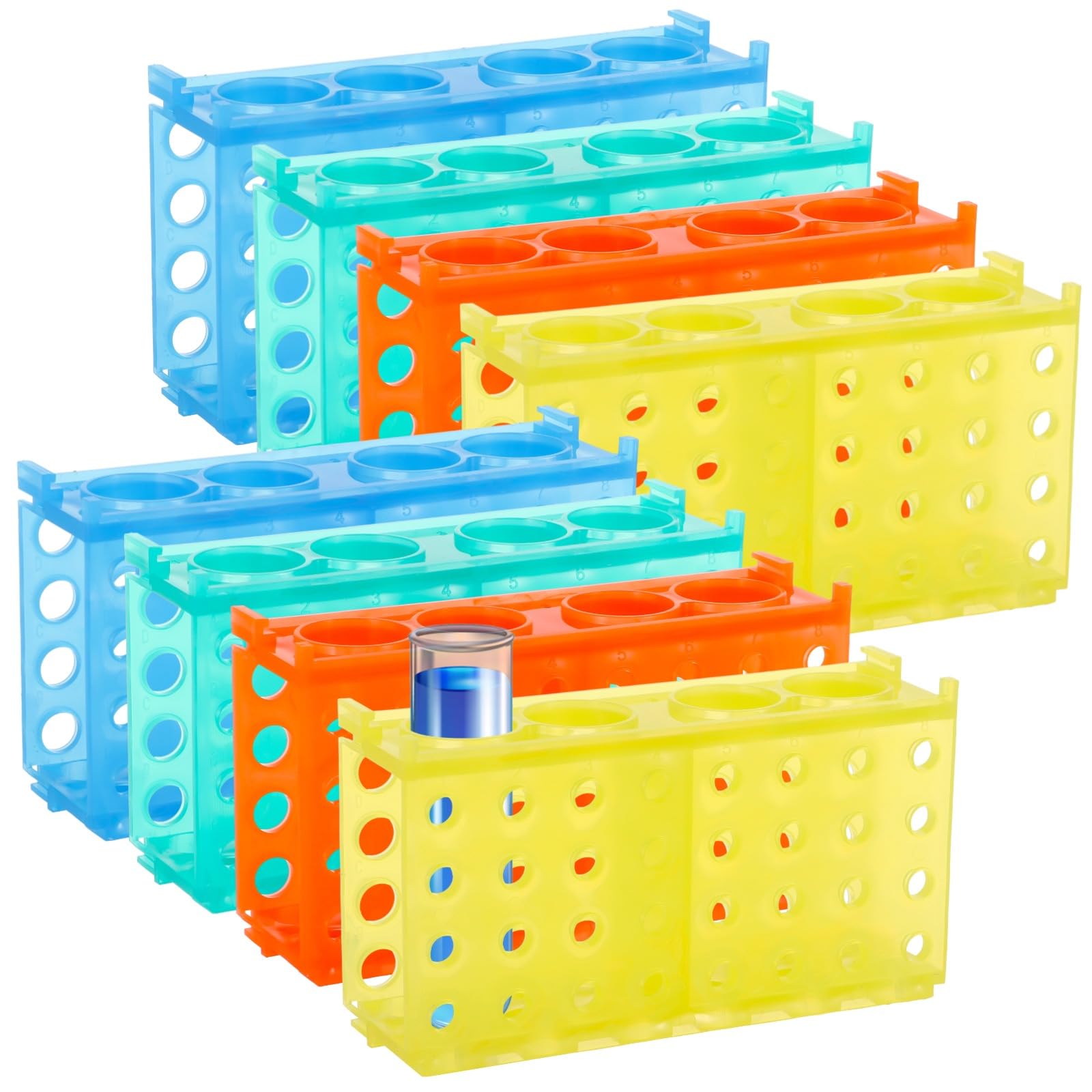 8 Pcs Test Tube Holders, 4-Way Interlocking Tube