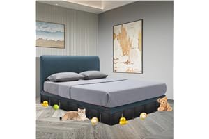 HIFLORA Under Bed & Couch Blocker for Pets and Toys - 166" Length, 11.8" Height | Includes Sticky Tape, Connectors & Zip Ties - Black