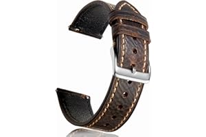 Getalia Leather Watch Band, Italian Crazy Horse/Oil-Waxed/Vegetable-Tanned Leather, Quick Release Watch Strap for Men and Women, Band Width 18mm 19mm 20mm 21mm 22mm
