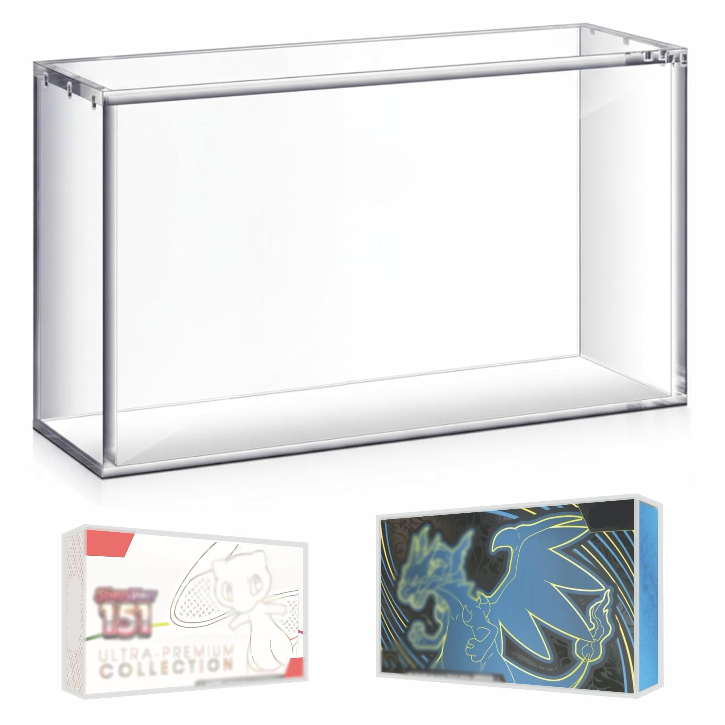Photo 1 of 1 PC Acrylic Display Case with Magnetic Lid for Mega Charizard EX UPC Box / Scarlet & Violet 151 UPC Pack of 1 Acrylic Storage Box 5MM Thick Protective Dustproof Display Case