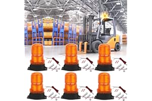 ONERAY [Upgrade] 6PCS LED Beacon Strobe Light with Extension Cable, 10-110V Amber Emergency Warning Flashing Safety Light for ATV, UTV, Trucks, Tractor, Golf Carts