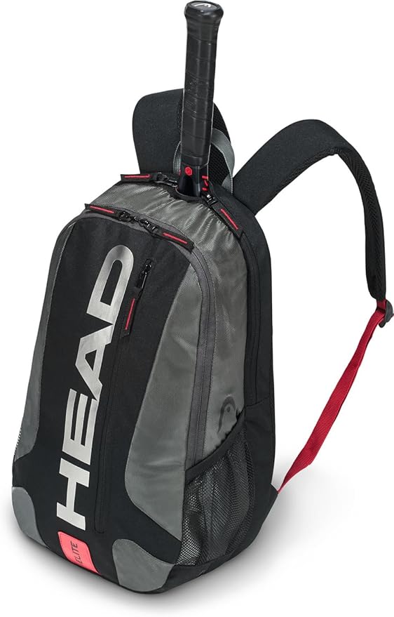 HEAD Unisex's ELITE Backpack Tennis Racket Bag, Black/Red, One size