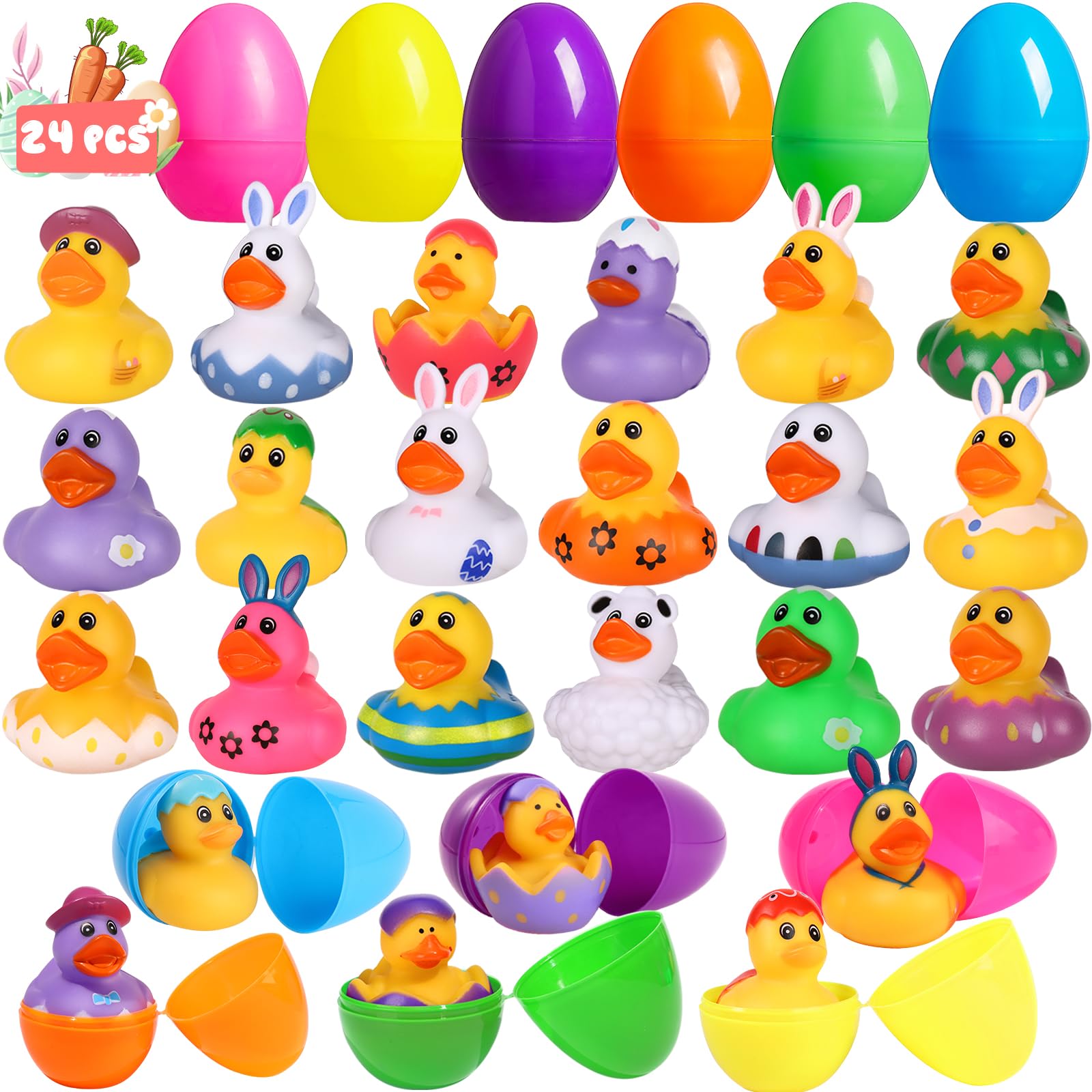 Mua 24 Pcs Easter Egg Filled with Rubber Ducks, Easter Basket Stuffers