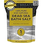 Aromasong Dead Sea Bath Salt - 100% Pure & Natural Dead Sea Salts for Soaking Fine Grain 5 LB - Bulk Resealable Pack - Used for Body wash Scrub - Soak for Women & Men.