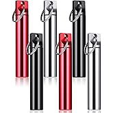 Pelopy 6 Pcs Metal Portable Toothpick Holder Dispenser Aluminum Alloy Pocket Toothpick Holder Box Small Toothpick Case Toothpicks Container with Keychain for Camping Travel Picnic Purse, 3 Colors