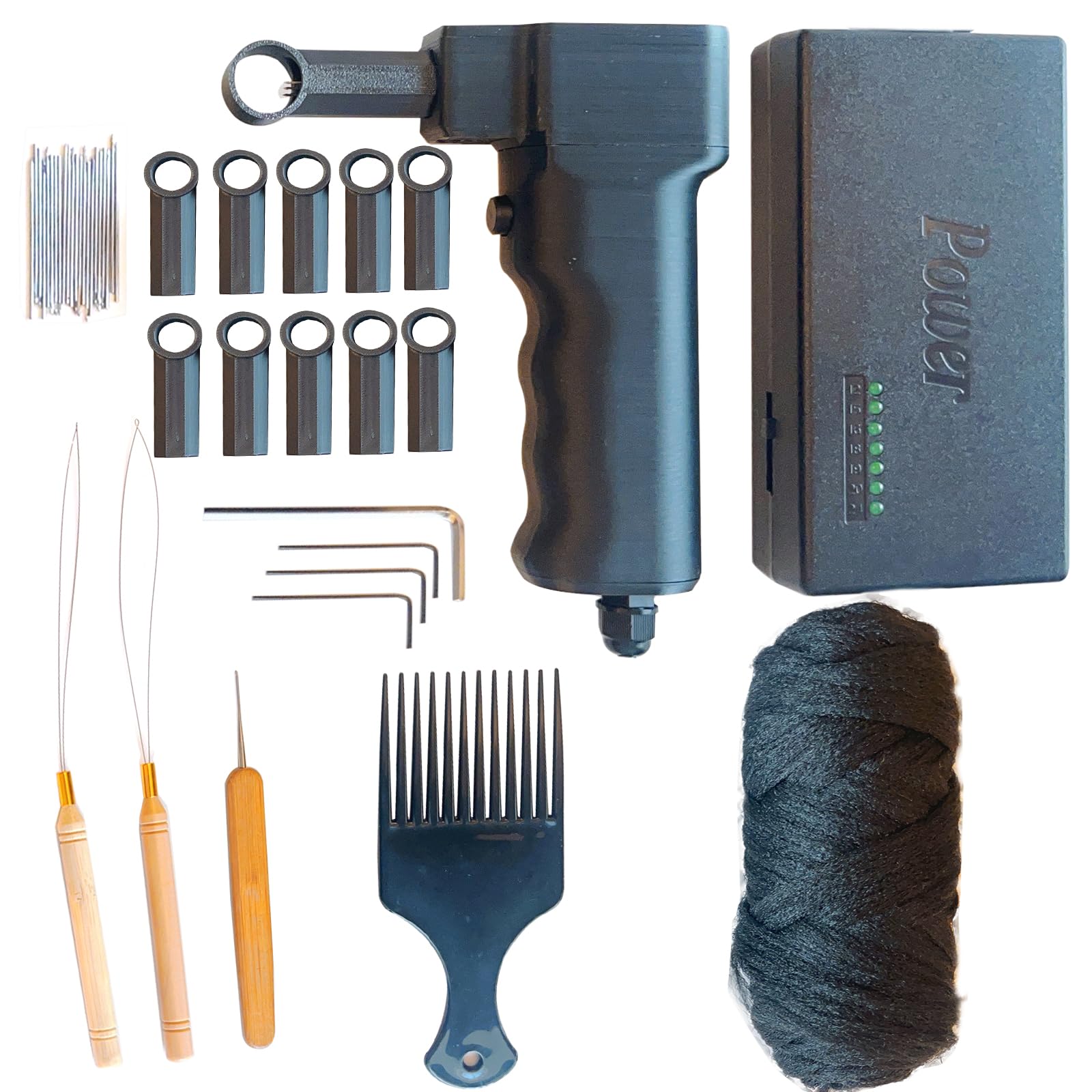 Photo 1 of New Version Upgrade Dreadlocks Machine Dreadlocks Maker Portable Instant Loc Machine It Comes With 10 Replacement Heads Of Different Sizes Loc Machine With 40 Needles