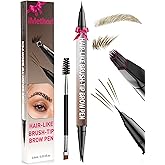 iMethod Eyebrow Pen - Eyebrow Pencil,2-in-1 Eyeliner Dual-Ended Brush-Tip Microblading 4d Eyebrow Pencils for women,Long Lasting Waterproof Hair-Like Brow Pencil,with Eyebrow Brush,LightBrown