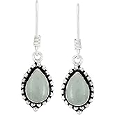Natural Moonstone Lapis Labradorite Dangle Earrings 7x10mm Pear Gemstones 925 Silver Overlay handmade Dangle Earrings for Women