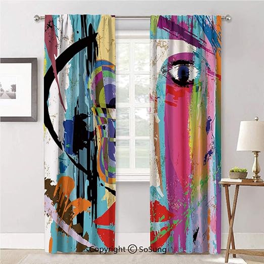 Rwnfa Drape Pour Salle A Manger Arrangement De Fleurs De Pissenlit Petales Colombes Volantes Silhouettes Florales Turquoise Marron Elegant Rideau Doux Durable Pour Porte 107 X 160 Cm Chacun 2 Panneaux 42x84inches One Piece