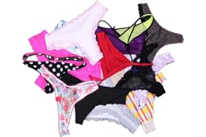 UWOCEKA Sexy Underwear, Varity of Women Underwear Pack of 10 T-Back Thong G-String Lacy Panties Tanga