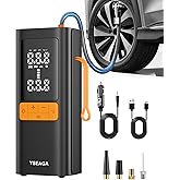 Tire Inflator Portable Air Compressor, 5X Faster 150PSI Car Tire Air Pump for Inflatables, 12V DC Wireless Tire Inflator with Digital Pressure Gauge/LED Light, for Car/Motorcycles/Bicycles/Balls