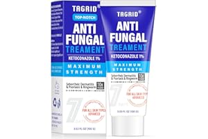 TAGRID Ketoconazole Cream, Antifungal Cream for Seborrheic Dermatitis, Psoriasis, and Ringworm Treatment for Humans, Tinea Versicolor Treatment, Clinically Proven Ketoconazole for Maximum Relief - 3.53 OZ
