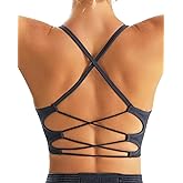 RUNNING GIRL Sports Bras for Women,Sexy Crisscross Back Seamless Padded Sports Bra Medium Support with Removable Pads