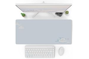 Pixio Mouse Pads - 36 x 16 inch XXL Sleepy Bear Cloud Blue Multifunctional Large Desk Mats for Gaming, Office, Desktop Anti-Slip Waterproof Washable Computer Mouse Mat