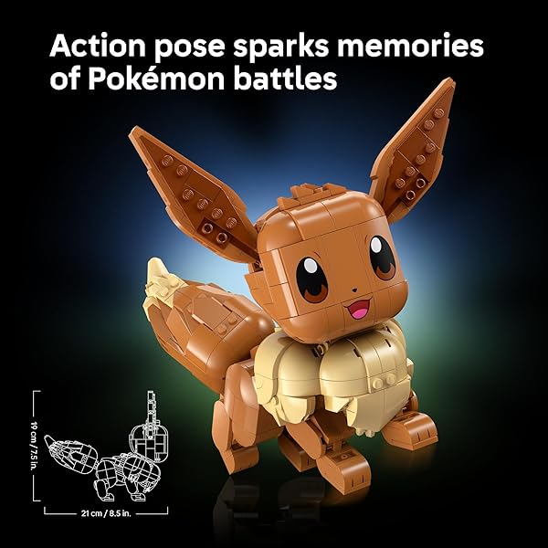 LEGO POKÉMON EEVEE – COLLECTIBLE BUILDING SET FOR ADULTS, AGES 18+ – POSABLE POKÉMON FIGURE FOR DISPLAY – DESK, BOOKSHELF OR HOME OFFICE DECOR – GIFT FOR MEN & WOMEN – 72151