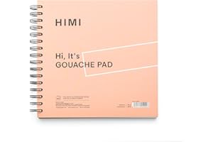 HIMI Gouache Pad 8.5X8.5''(98lb/160g) 50 Sheets Mix Paper Pad, Side Wire Bound, Fine Texture, in Gouache Acrylic Art Pad for Sketching, Ink Sketch Book, Art Supplies Drawing Pad Gift (Pink)