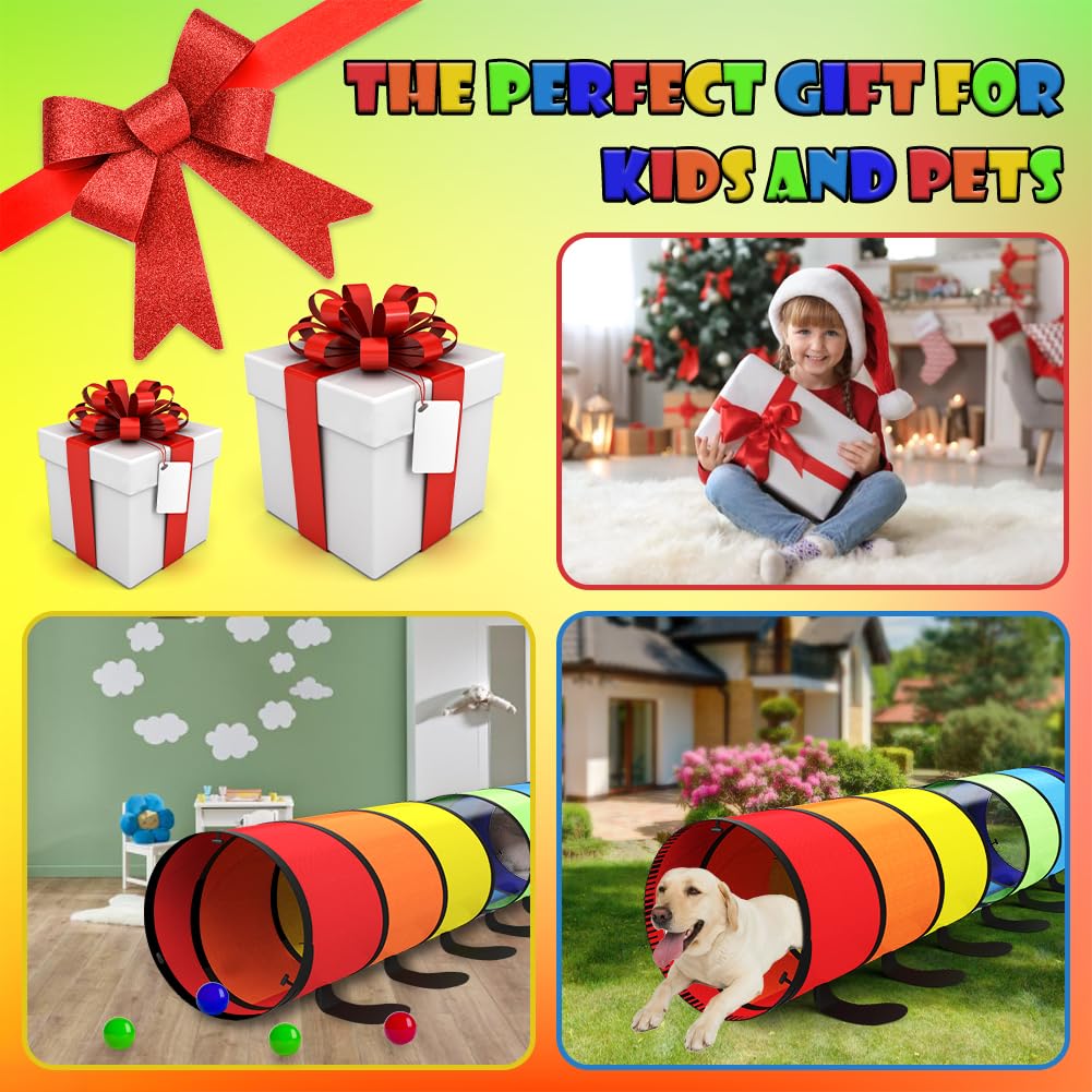 Kids Play Tunnel for Toddlers 1-3 Colorful Pop Up Baby Tunnel for Kids to Crawl Through 6 Foot with Breathable Mesh Collapsible Toddler Toys Gift for Children or Dog