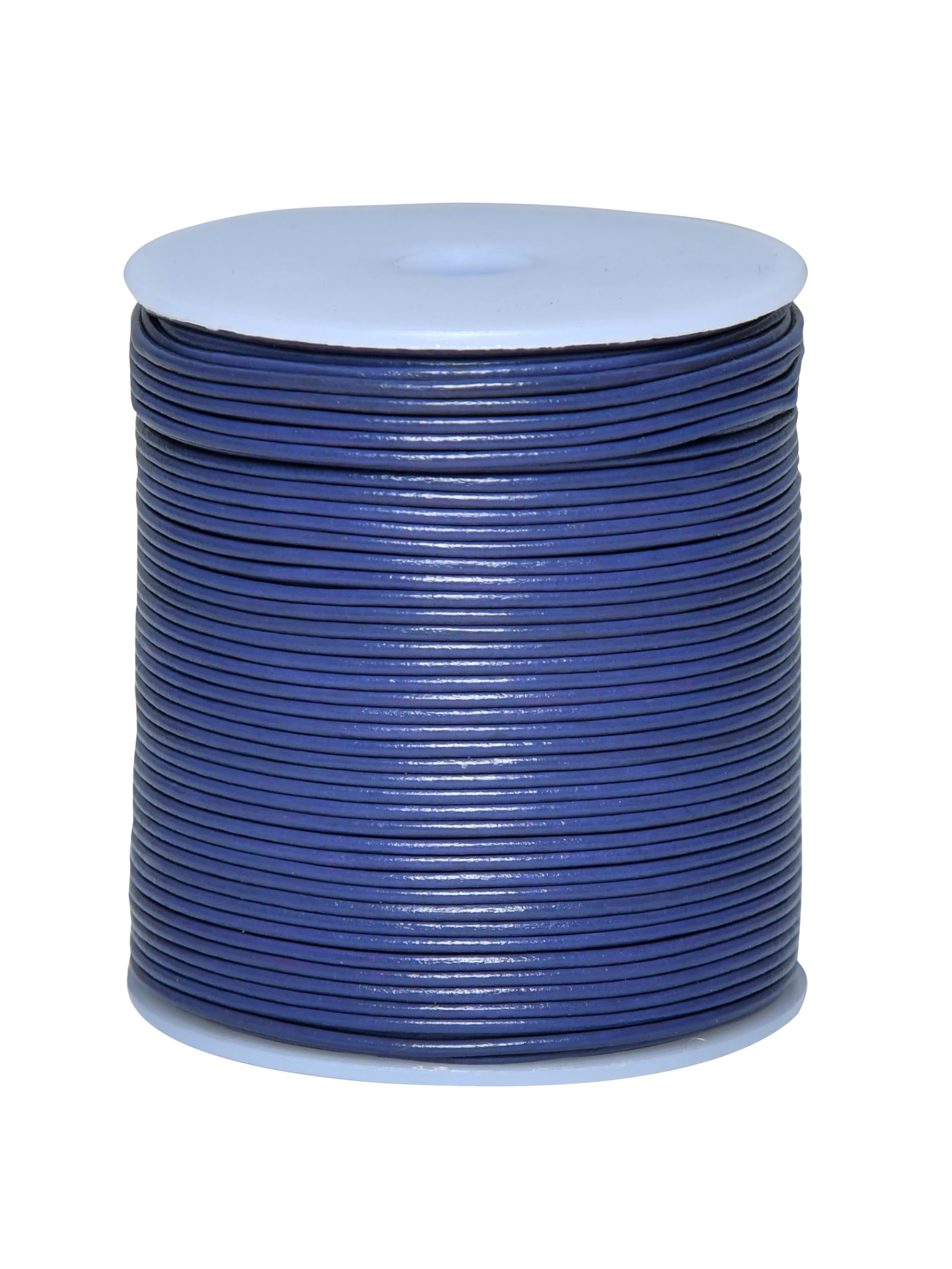 Cords Essentials Round Genuine Leather String Cord, Rope for Jewelry Making, Necklaces, Bracelets, Kumihimo Braiding, Wraps, Crafts and Hobby Projects (Light Violet, 1.5 MM)