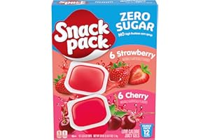 Snack Pack Zero Sugar Strawberry and Cherry Flavored Low Calorie Juicy Gels Cups, 3.25 oz., 12-Count Family Pack