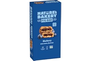 Nature's Bakery Whole Wheat Fig Bars, Blueberry, Real Fruit, Vegan, Non-GMO, Snack bar, Twin packs- 12 count