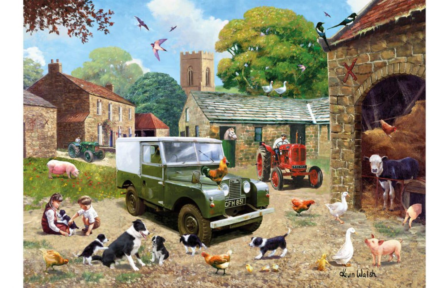 Kevin Walsh Nostalgia Down on the Farm 1000 Piece Jigsaw Puzzle