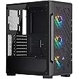 Corsair iCUE 220T RGB AIRFLOW Tempered Glass Mid-Tower Smart ATX Case - High Airflow - Three Included SP120 RGB PRO Fans - Bl