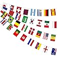AhfuLife World String Flag Banner, 32 Countries International Flags Banner Double Sided Polyester for Olympic Decorations, Soccer International Party Decorations (7.87 x 11.02 in-1 Pack)