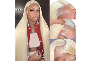 GZX 26 Inch 613 Lace Front Wig Human Hair 13X4 Blonde Straight HD Transparent Lace Frontal Wigs Human Hair Pre Plucked with Baby Hair 180% Density Blonde Glueless Wigs Human Hair