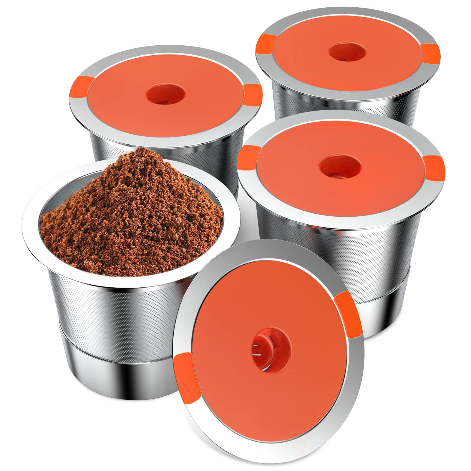 Photo 1 of Reusable K Cups For Keurig keurig reusable coffee pods Compatible with 1.0 and 2.0 Keurig Single Cup Coffee Maker Stainless Steel K Cup,Non-BPA(4 pack)
