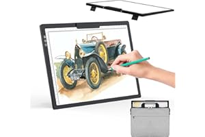 ASRAS A4 Led Tracing Light Box with Carry Bag Built-in Stand,Ultra-Thin Light Pad Powered by 1500mAh Lithium Battery for Cricut Vinyl, Weeding Tool, Drawing Crafting Box/Board for Tracing, Sketching & HTV