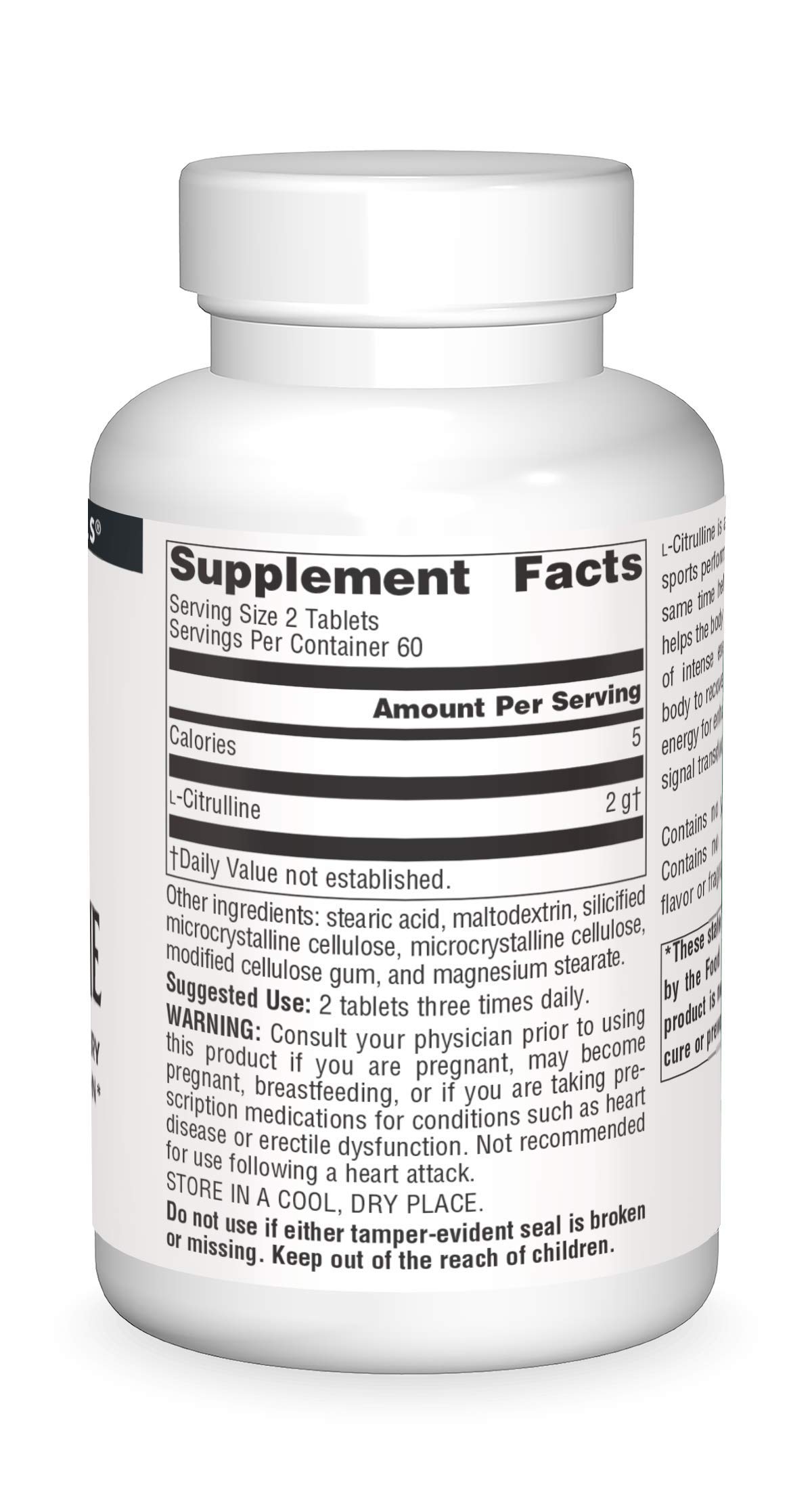 Source Naturals L-Citrulline 1000mg - Nitric Oxcide Booster - 120 Tablets