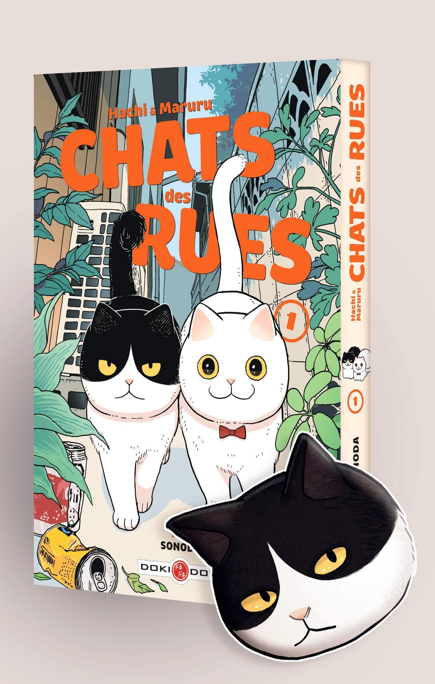 jaquette album Hachi & Maruru - Chats des rues - vol. 01 + magnet offert - édition limitée