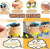 Humdcdy 4Pcs Hair Plucking Toy Keychain Funny Novelty Gag Toy for Parties view 2