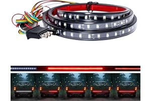 Ligrel 48" Truck Tailgate Light Bar - LED Brake Light Strip with Red Running/Turn Signal & White Reverse Lights, 90 LEDs Waterproof Strip for Pickup