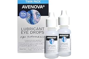 Avenova Lubricant Eye Drops - Instant Eye Relief from Dry Eye Symptoms, Contact Lens Intolerance, Two Pack of 15 mL Bottles