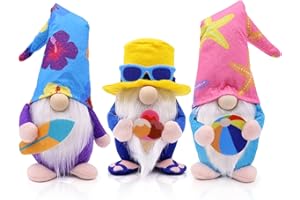 Upltowtme 3PCS Beach Gnomes Summer Gnomes Plush Garden Swedish Gnomes Decorations Handmade Housewarming Gift Gnomes Nisse Scandinavian Tomte Elf World Dwarf Hawaii Home Household Farmhouse Gift Decor