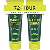 Mando Whole Body Deodorant For Men - Invisible Cream - 72 Hour Odor Control - Aluminum Free, Baking Soda Free, Skin Safe - 3 ounce (Pack of 2) - Mt Fuji