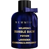 Deep Sleep Melatonin Bubble Bath - Long Lasting Foaming Bubbles - Moisturizing - Lavender Chamomile Bergamot - Relaxing Stress Relief - Calming Self Care Spa Gift for Birthday Christmas