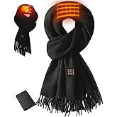 Qdreclod Electric Heated Scarf for Women Men Rechargeable Winter Scarf with 5000mAh Battery Scarves Shawl for Women