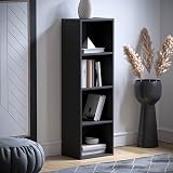 Vida Designs Oxford 4 Tier Cube Bookcase Black Wood Shelving Unit view 6
