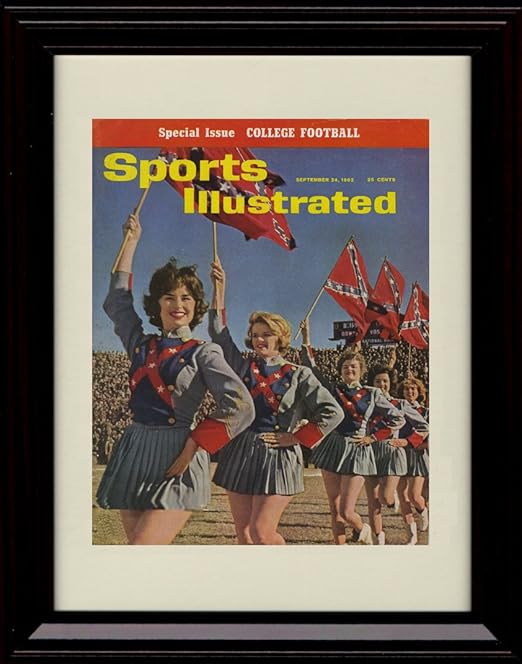 Amazon Com Framed Ole Miss Rebels Confederate Flag Girls Print